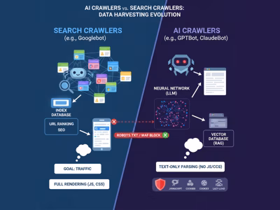 AI Crawlers vs Search Crawlers: Anatomia Indeksowania w Erze LLM