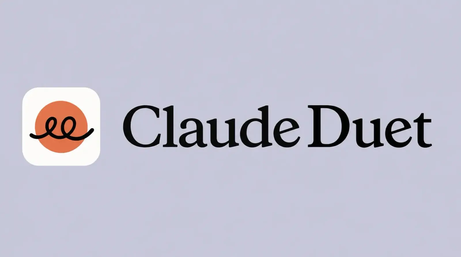 Logo Claude Duet: ikona z pomarańczowym kołem i podwójną pętlą na białym tle oraz napis Claude Duet