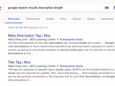 Google wyświetla dłuższe opisy w wynikach wyszukiwania